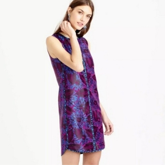 NWT - J. Crew Midnight Floral Jaquard Dress - size 0 - Picture 1 of 8